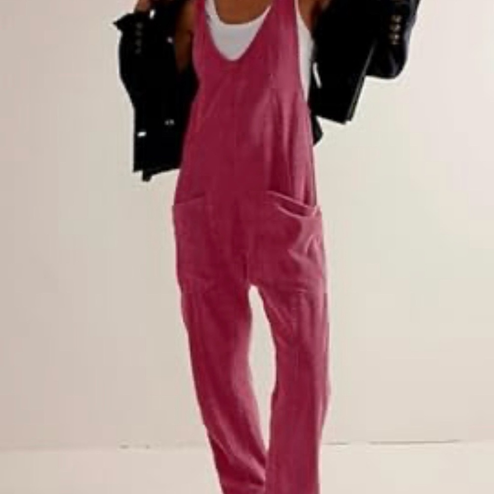 We The Free Dusty Rose Sleeveless Overalls Jumpsuit